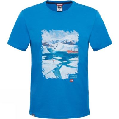 Tee The North Face Manga Corta Never Stop Exploring Series Hombre Azules - Chile WDG034562